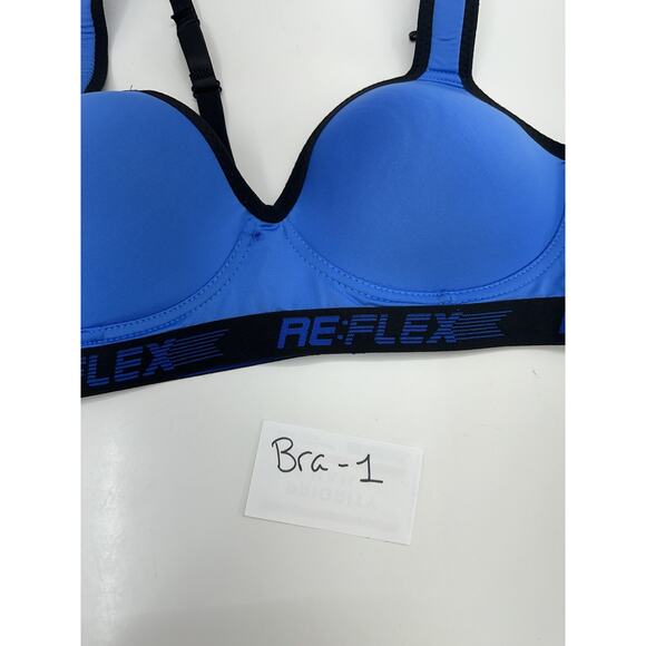 ReFlex Womens Bra Size 1X Blue Padded Sports Bra Adjustable - Picture 9 of 9